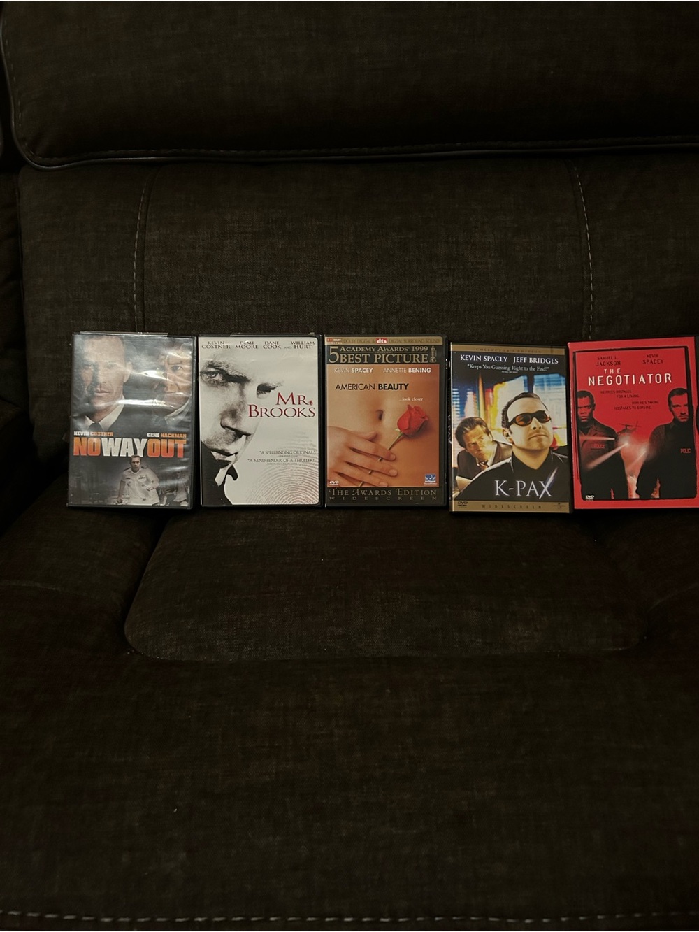 Assorted Kevin Spacey/Kevin Costner 5- DVD Movie Collection-Used -Good Condition